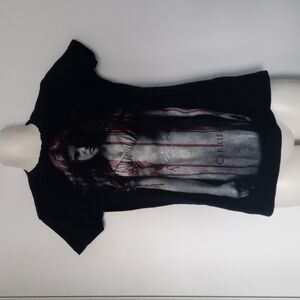 Carrie Movie Fitted Blood Drop Black Graphic T-shirt